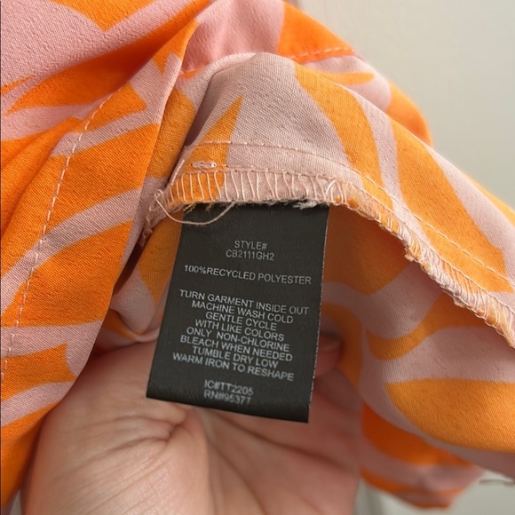 Orange Patterned Women's Top - Picture 3 of 4